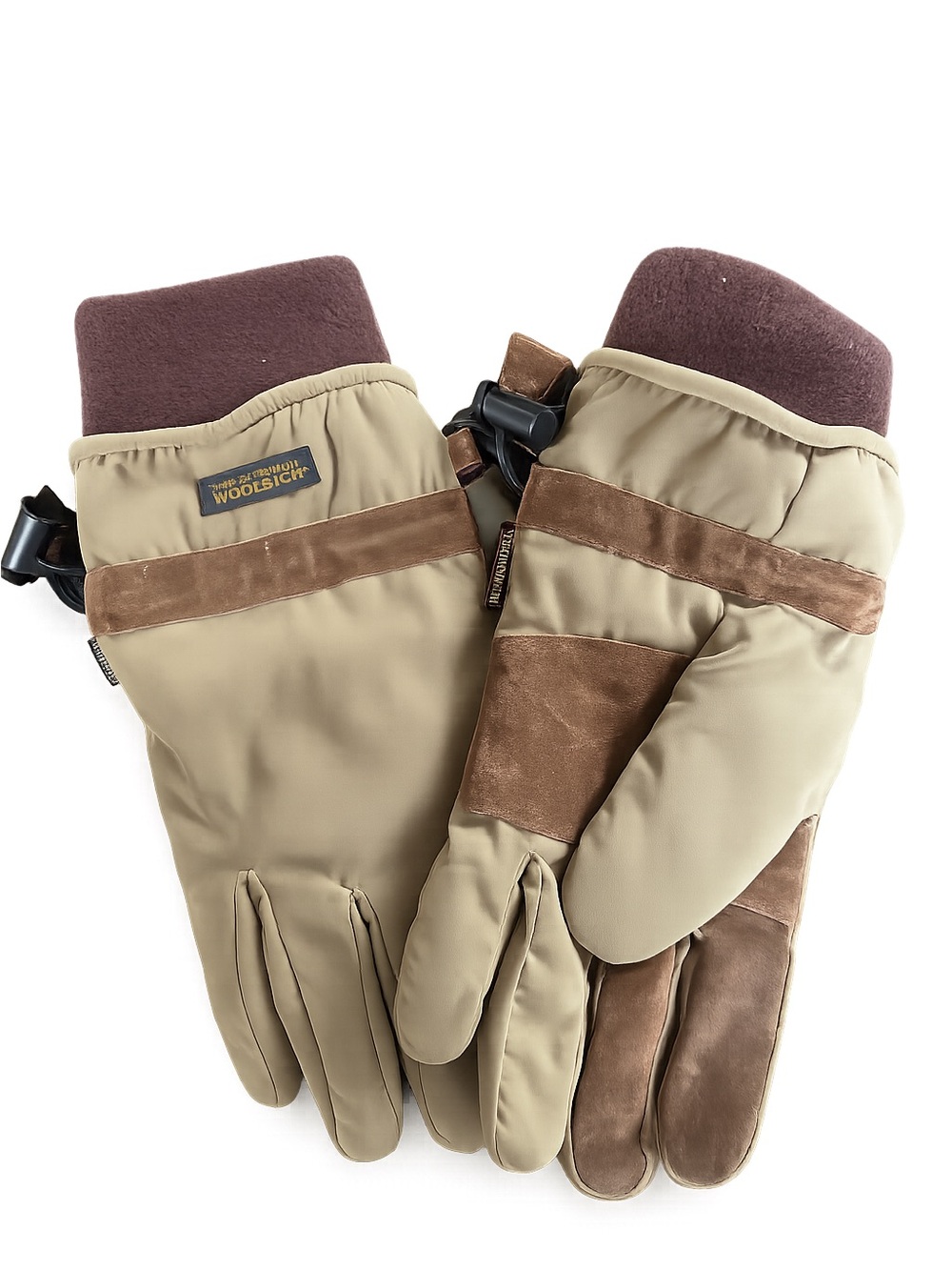 Woolrich Men's Tan and Brown Insulated Winter Gloves